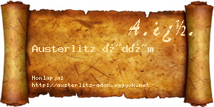 Austerlitz Ádám névjegykártya