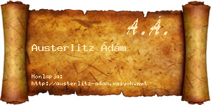 Austerlitz Ádám névjegykártya